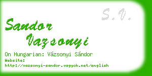 sandor vazsonyi business card